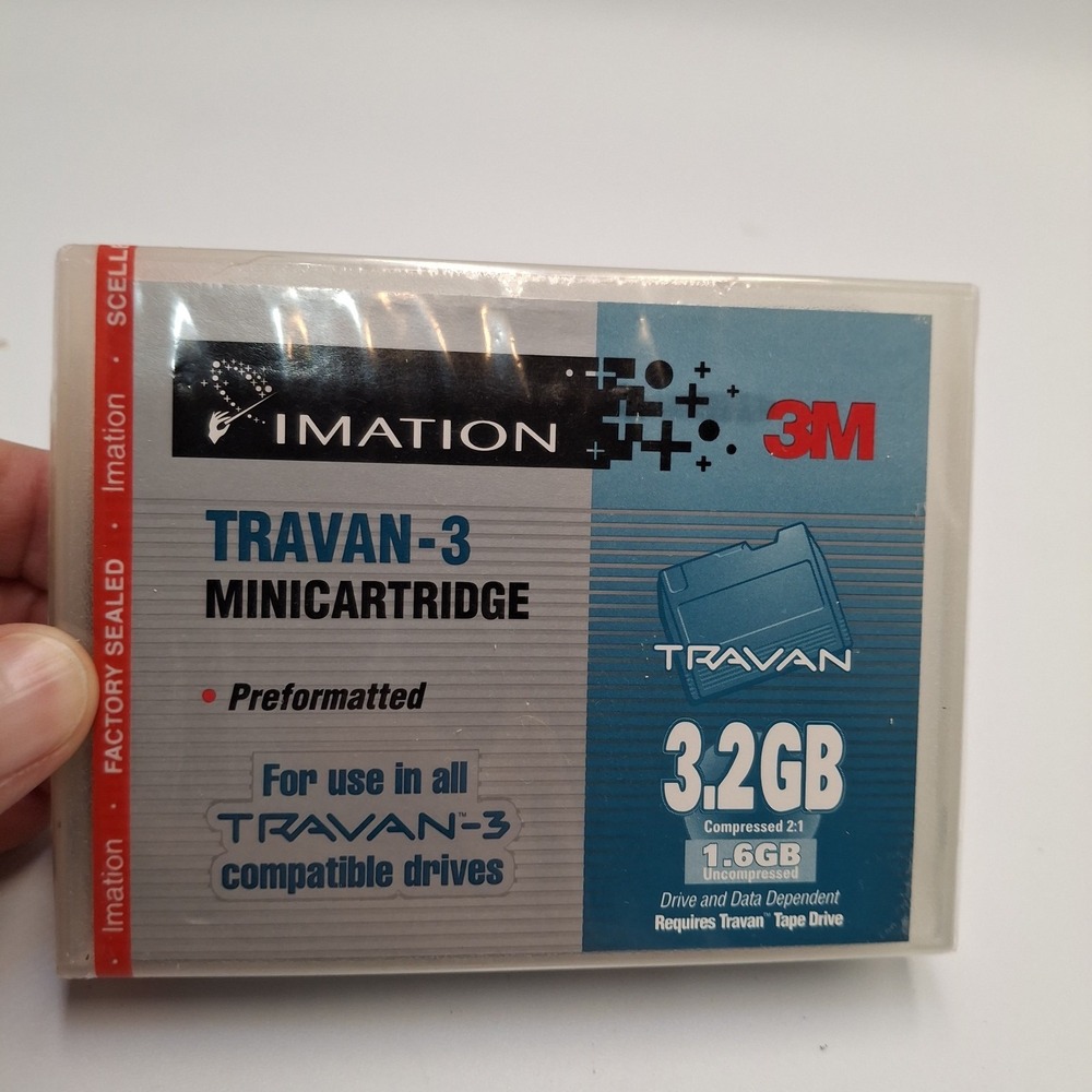 3M Imation Travan-3 Mini Cartridge Tape 1.6GB / 3.2GB TR-3 Preformatted Sealed